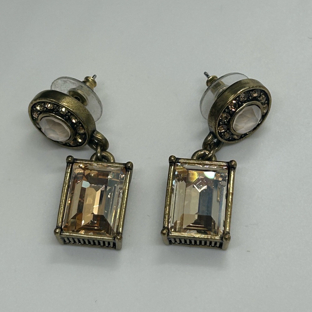 Heidi Daus “Fancy Cut” Crystal Drop Earrings - Picture 6 of 6